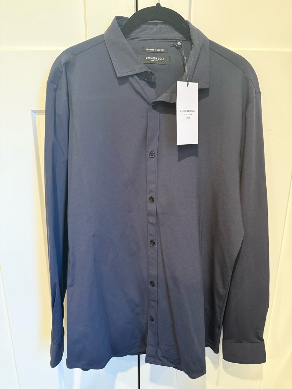 Kenneth Cole Dark Navy Long-Sleeve Button-Down Shirt
